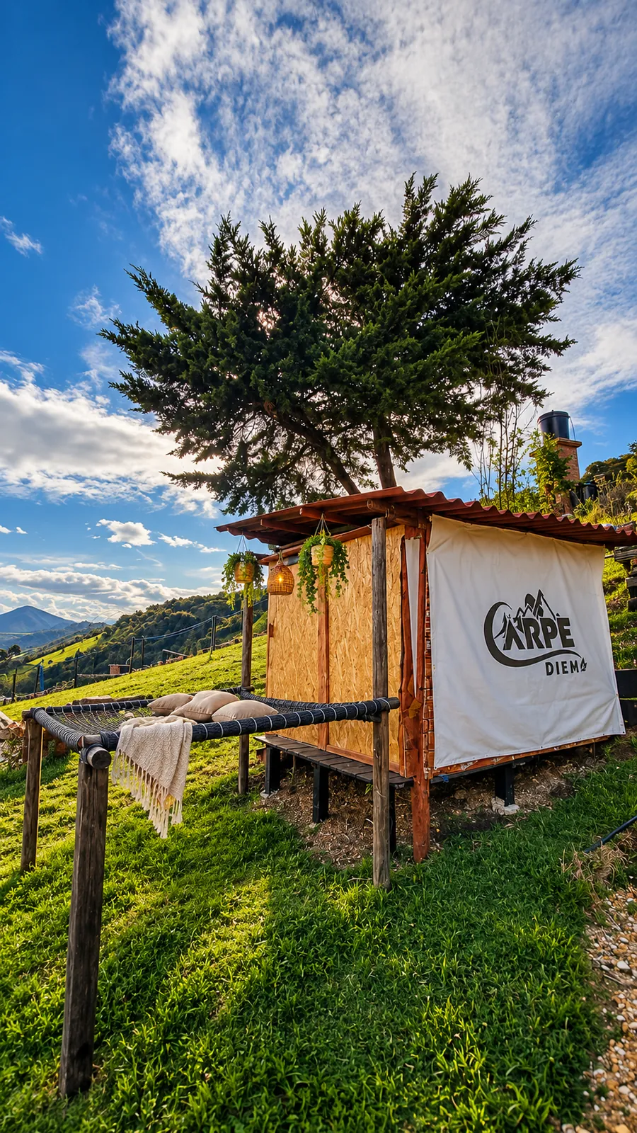Eco-Bungalow de madera en la colina